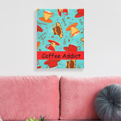 Koffieadviseur Rode Turquoise Coffee Cup aanpassen Canvas Afdruk (Insitu (Woonkamer))