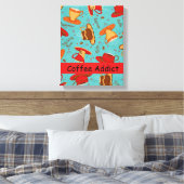 Koffieadviseur Rode Turquoise Coffee Cup aanpassen Canvas Afdruk (Insitu (Slaapkamer))