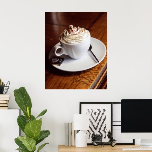 Koffieafdrukken in de ochtend, waardepapier in Pos Poster (Thuiskantoor)