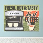 Koffieapparaat Canvas Afdruk (Insitu (Houten vloer))