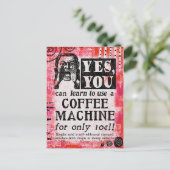 Koffieapparaat - Funny Vintage Ad Briefkaart (Staand voorkant)