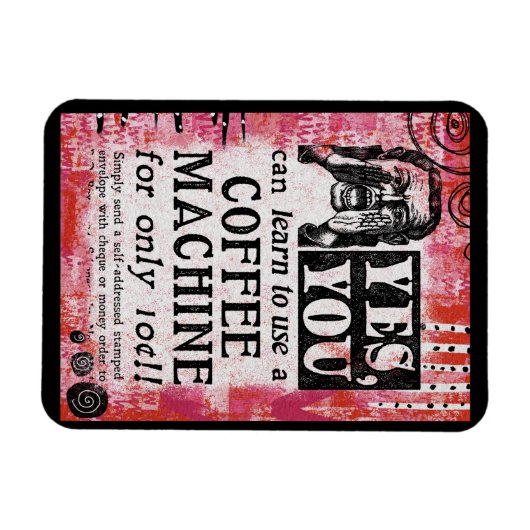 Koffieapparaat - Funny Vintage Ad Magneet (Horizontaal)