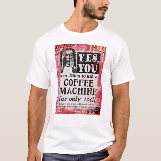 Koffieapparaat - Funny Vintage Ad T-shirt (Voorkant)