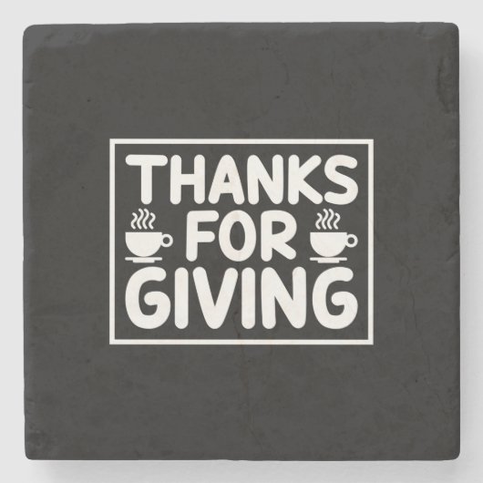 Koffieart-Bedankt voor het geven van Stenen Onderzetter (Voorkant)