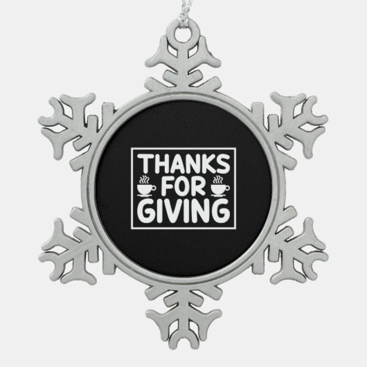 Koffieart-Bedankt voor het geven van Tin Sneeuwvlok Ornament (Voorkant)