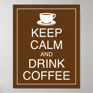 Koffieart Drinken en kalm afdrukken Poster