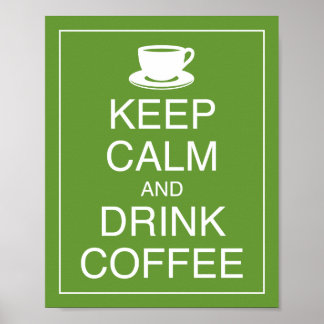 Koffieart Drinken en kalm afdrukken Poster