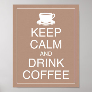 Koffieart Drinken en kalm afdrukken Poster