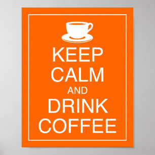Koffieart Drinken en kalm afdrukken Poster