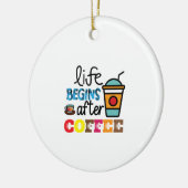 Koffieart leven begint na geld keramisch ornament (Links)