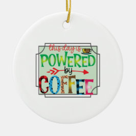 Koffieart met koffie 2 keramisch ornament