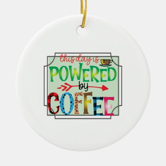 Koffieart met koffie 2 keramisch ornament (Voorkant)