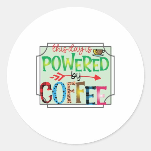 Koffieart met koffie 2 ronde sticker (Voorkant)