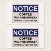 Koffieautomaat Gebroken Humor Visitekaartje (Voorkant /achterkant)