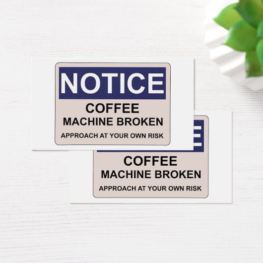 Koffieautomaat Gebroken Humor Visitekaartje (Bureau)