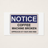 Koffieautomaat Gebroken Humor Visitekaartje (Voorkant)