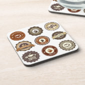 koffiebadge | Retro Coffee Cork Onderzetters (Linkerzijde)