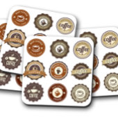  koffiebadge | Retro Coffee Cork Onderzetters