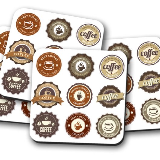 koffiebadge | Retro Coffee Cork Onderzetters