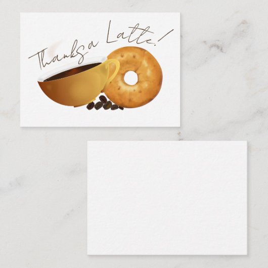 Koffiebagel Bedankt Notitiekaartje (Voorkant / Achterkant)
