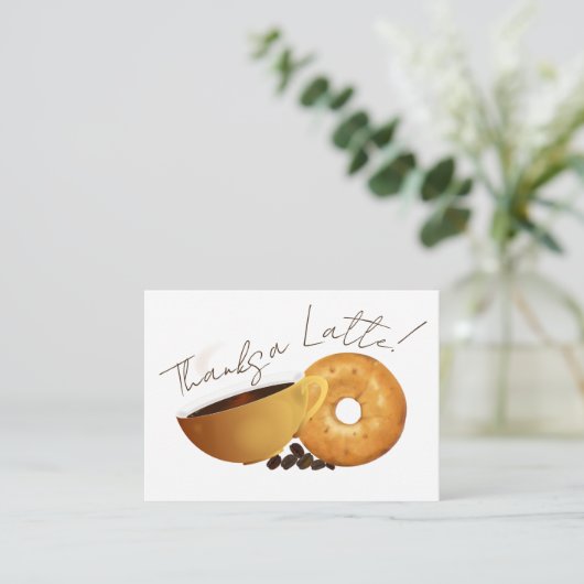 Koffiebagel Bedankt Notitiekaartje (Staand voorkant)