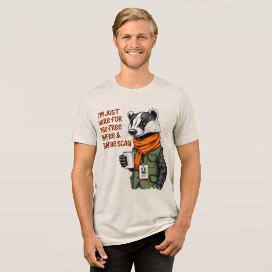koffiebagger Tri-Blend shirt (Voorkant volledig)