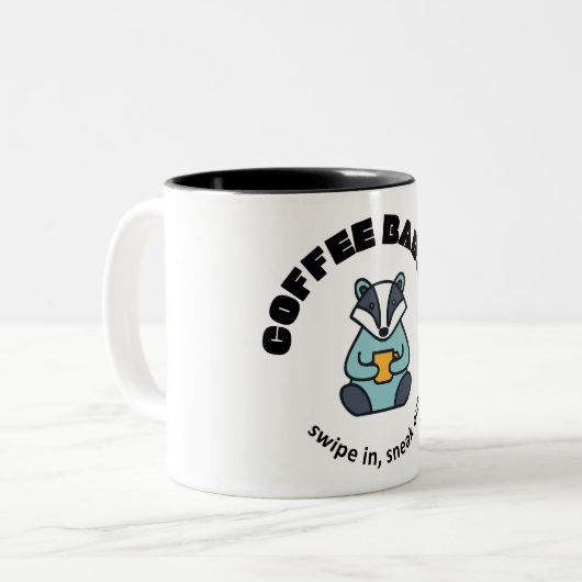 koffiebagger tweekleurige koffiemok (Voorkant links)