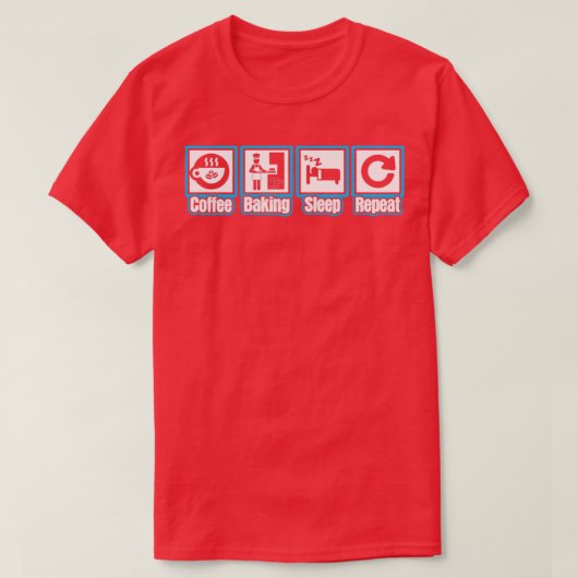 KoffieBaker Slaap herhalen T-shirt (Design voorkant)