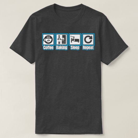 KoffieBaker Slaap herhalen T-shirt (Design voorkant)
