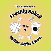 Koffiebakkerij bedrijf Monogram Eenvoudige sticker