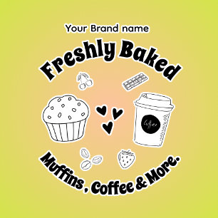 Koffiebakkerij bedrijf Monogram Eenvoudige sticker
