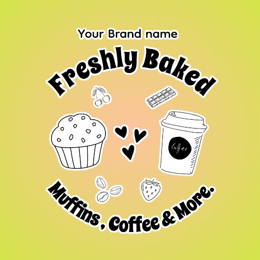 Koffiebakkerij bedrijf Monogram Eenvoudige sticker