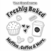 Koffiebakkerij bedrijf Monogram Eenvoudige sticker (Voorkant)