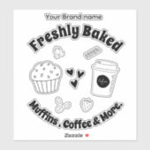 Koffiebakkerij bedrijf Monogram Eenvoudige sticker (Vel)