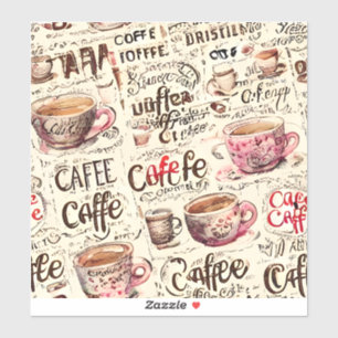 Koffiebakkerij zakelijk koffiepatroon sticker