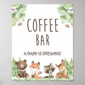 Koffiebalk een Baby is het aantekenen van bosrijke Poster (Voorkant)
