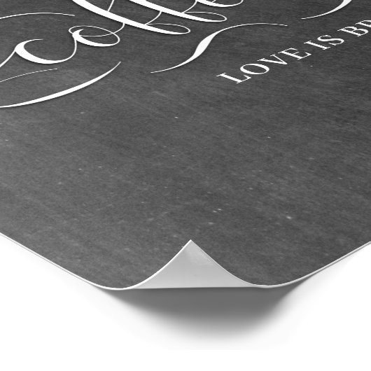 Koffiebalkbord voor bruiloft poster (Hoek)