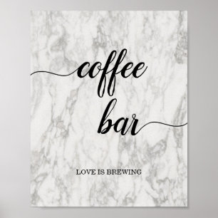 Koffiebalkbord voor marmer Calligrafie Poster