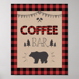 Koffiebalkteken Lumberjack Coffee-tabelteken Poster