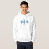 Koffiebalsymbool - blauw hoodie (Voorkant volledig)