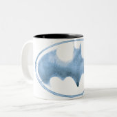 Koffiebalsymbool - blauw tweekleurige koffiemok (Voorkant links)