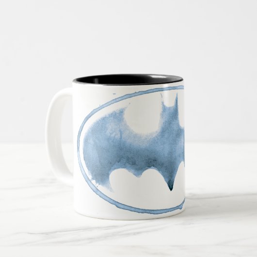 Koffiebalsymbool - blauw tweekleurige koffiemok (Voorkant links)