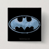 Koffiebalsymbool - blauw vierkante button 5,1 cm (Voorkant)