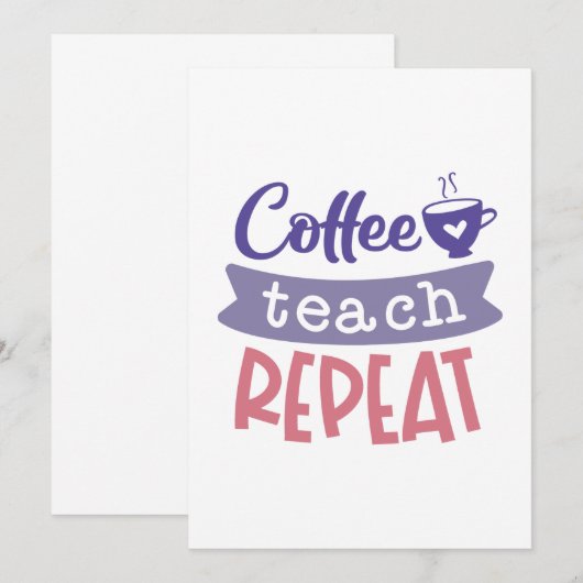 Koffieband herhalen bedankkaart (Voorkant / Achterkant)