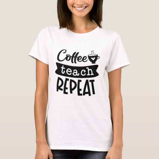 Koffieband herhalen t-shirt (Voorkant)