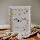 Koffiebar Boho Wildflower Wedding Sign. Poster