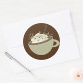 Koffiebar Cup Latte Bruiloftsfeest Folie Script Ronde Sticker (Envelop)
