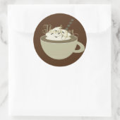 Koffiebar Cup Latte Bruiloftsfeest Folie Script Ronde Sticker (Tas)