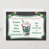Koffiebar Latte Verjaardagsviering Uitnodigen Kaart (Achterkant)