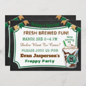 Koffiebar Latte Verjaardagsviering Uitnodigen Kaart (Voorkant / Achterkant)